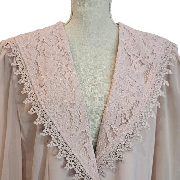 Nasty Gal Pink Padded Shoulder Blouse Dress Sz US 4 - Picture 4 of 6